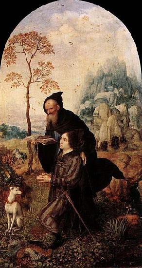 Jan Gossaert Mabuse St Anthony with a Donor Sweden oil painting art